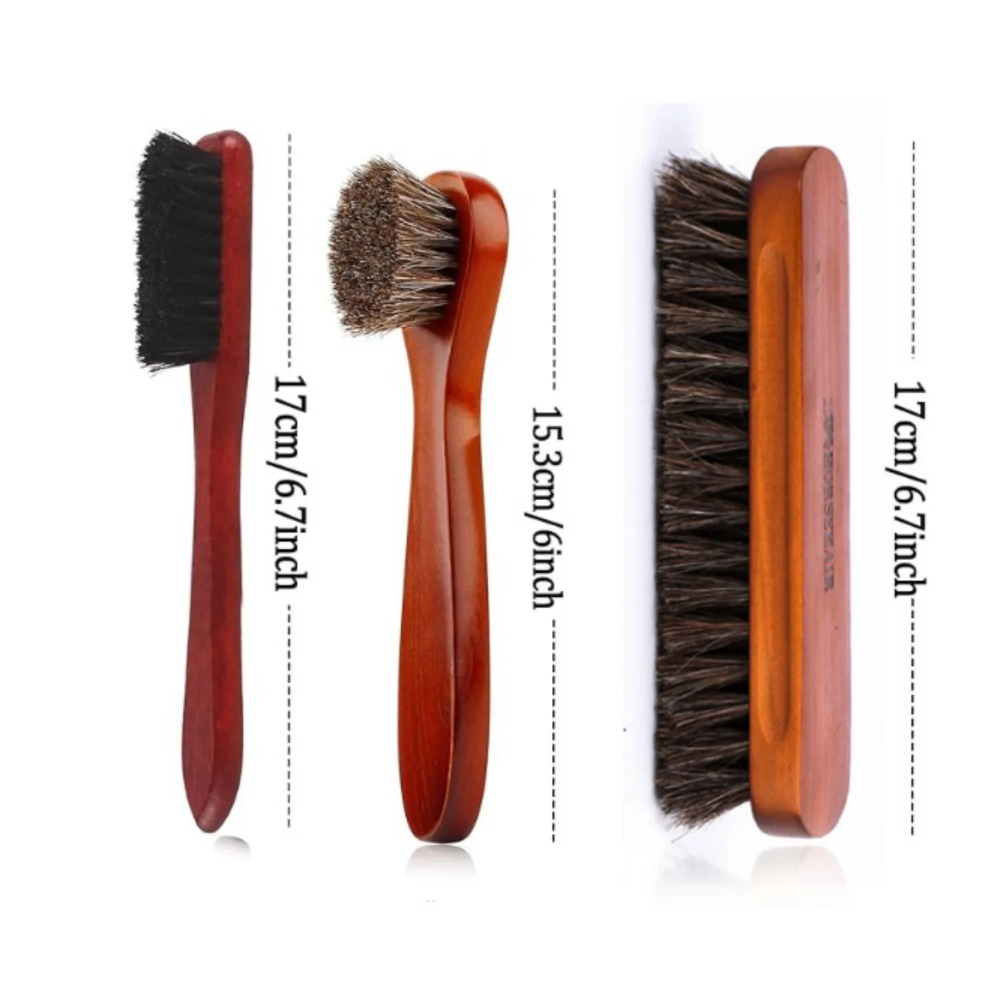 Brushing Boot Horse - Set di 3 Spazzole in Crine
