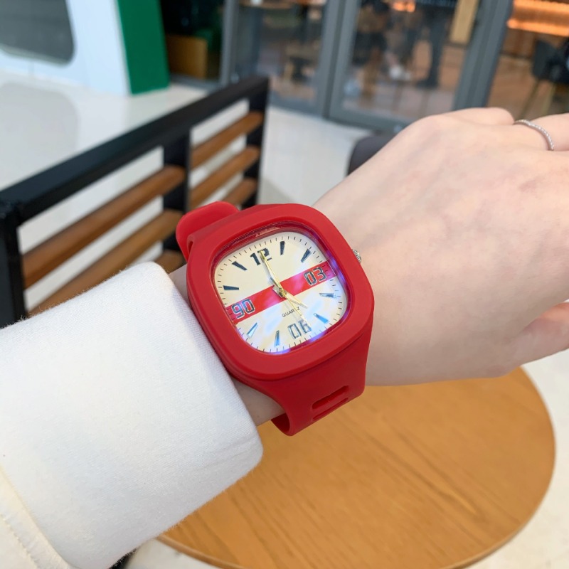 Outdoor Sport Watch - Orologio elettronico quadrato in silicone, orologio